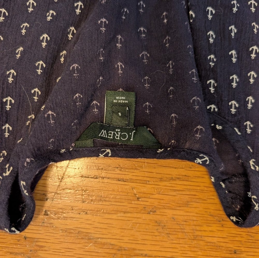 J. Crew nautical anchor navy tunic top cover up xs